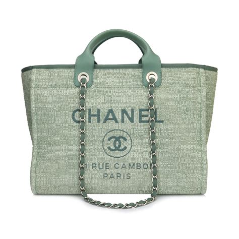 chanel deauville tote green|Chanel deauville medium tote.